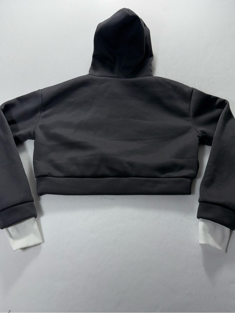 Calvin Klein Black Cropped Hoodie & Lounge Pants Set with White Accents - Picture 4 of 9